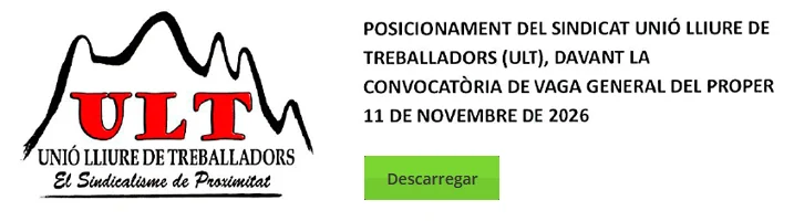 Posicionament d'ULT davant la vaga del 11/11/26